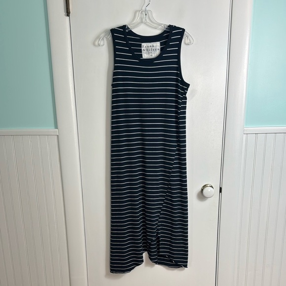 Frank & Eileen Easy Side Slit Tank Dress Blue and White Striped Size XS - Picture 2 of 12
